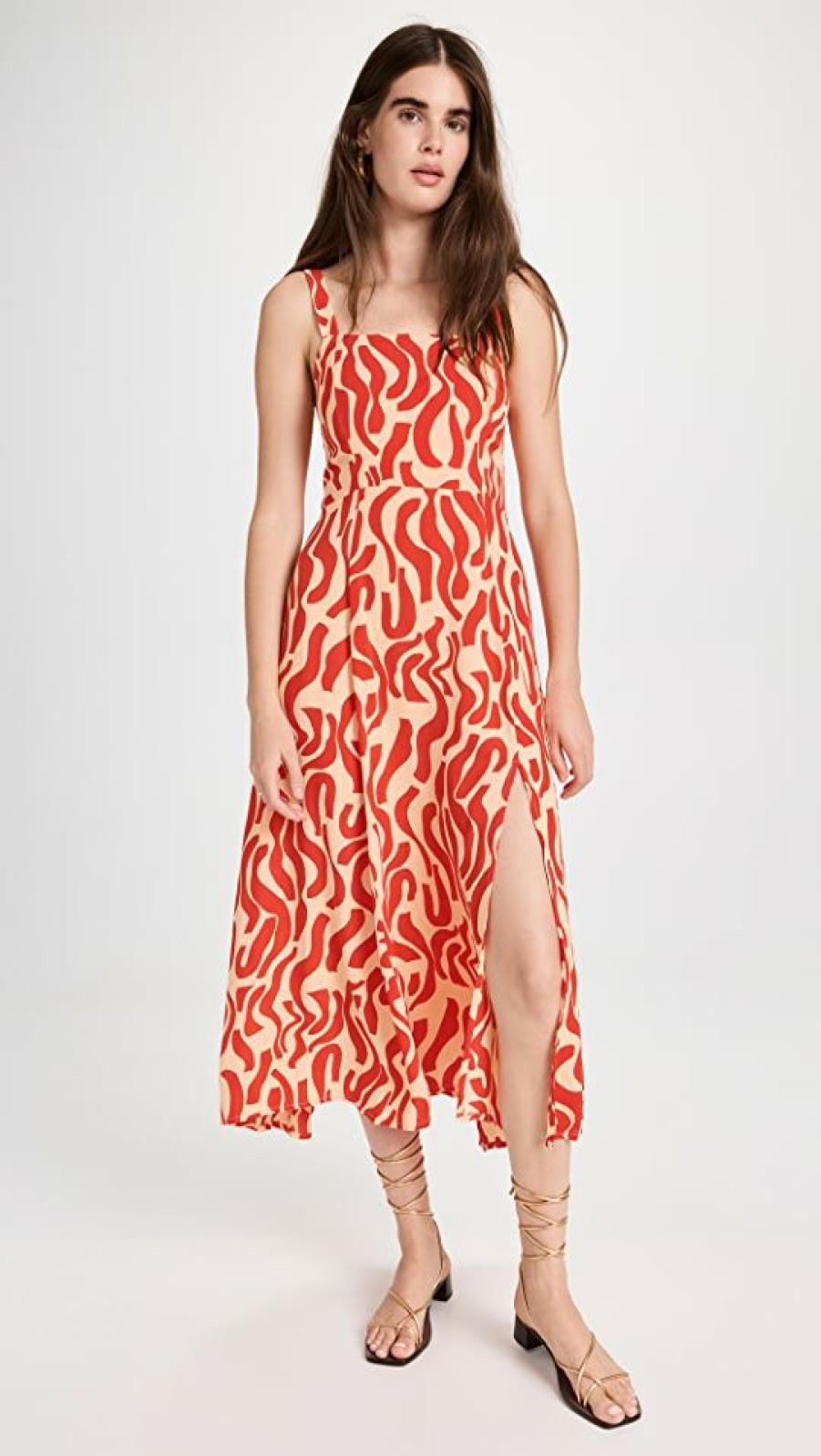 Casual Dresses * | Brand New Faithfull The Brand Rubina Midi Dress La Cateau Print Red