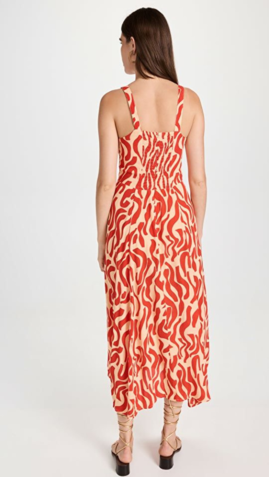 Casual Dresses * | Brand New Faithfull The Brand Rubina Midi Dress La Cateau Print Red