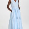 Casual Dresses * | Best Reviews Of Swf V Neck Tiered Maxi Dress Bambina Blue