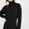 Casual Dresses * | Best Deal Naadam Wool Cashmere Button Detail Sweater Dress Smoke