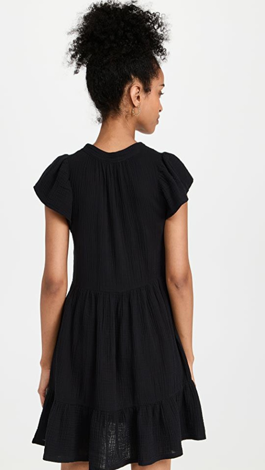 Casual Dresses * | Best Sale Nation Ltd Padma Ruffled Mini Dress Black