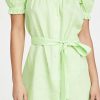 Casual Dresses * | Best Pirce Sleeper Brigitte Linen Mini Dress In Lime