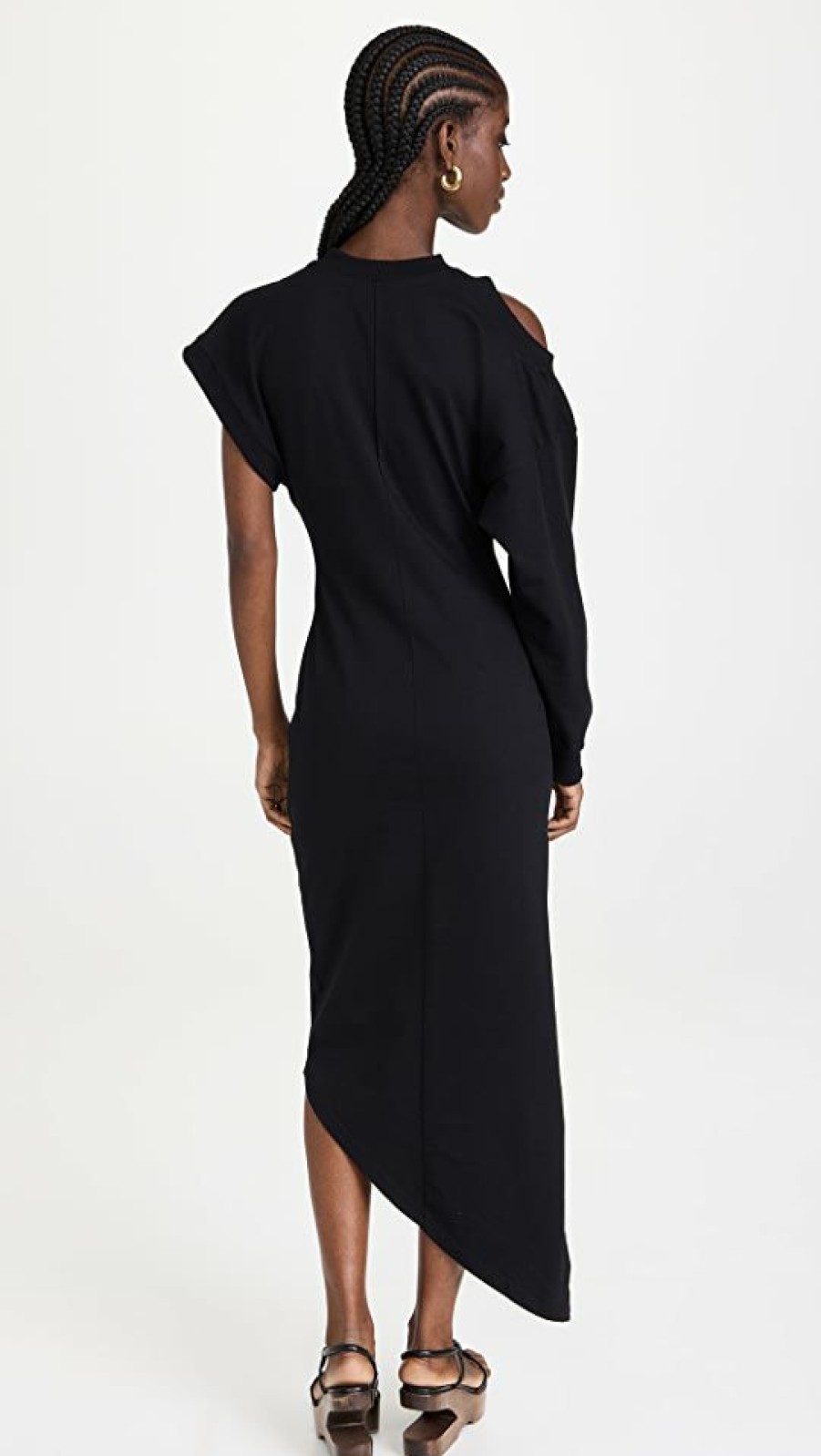 Casual Dresses * | Best Reviews Of A.W.A.K.E. Mode Asymmetric Dress With Shoulder Cut Out Black