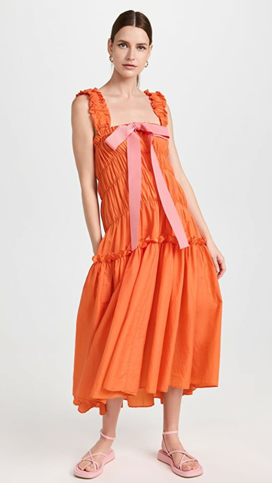 Casual Dresses * | Brand New Brogger Marlin Midi Dress Clementine