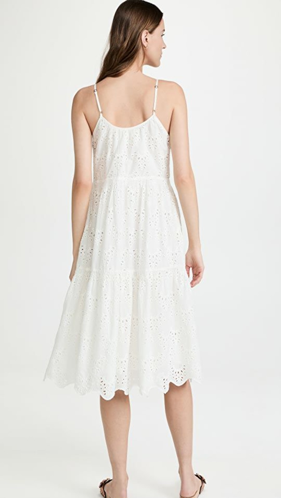 Casual Dresses * | Best Pirce Birds Of Paradis Julien Strappy Dress White Eyelet