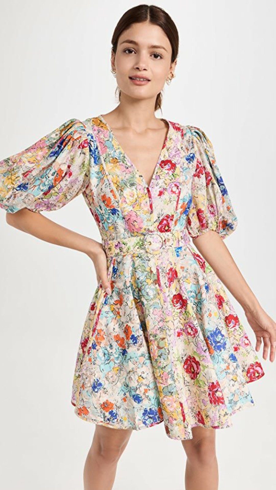 Casual Dresses * | Wholesale Zimmermann Clover Panelled Mini Dress Spliced Multi Floral