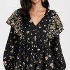 Casual Dresses * | Best Deal Lost + Wander Field Of Dreams Mini Dress Black Mutli Floral