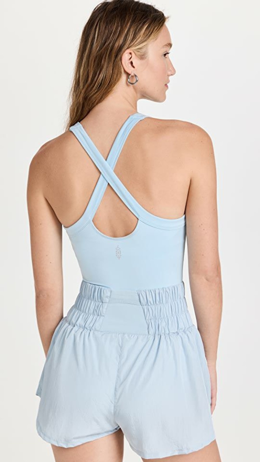 Rompers * | Top 10 Fp Movement By Free People Way Home Skort Romper Blue Pearl