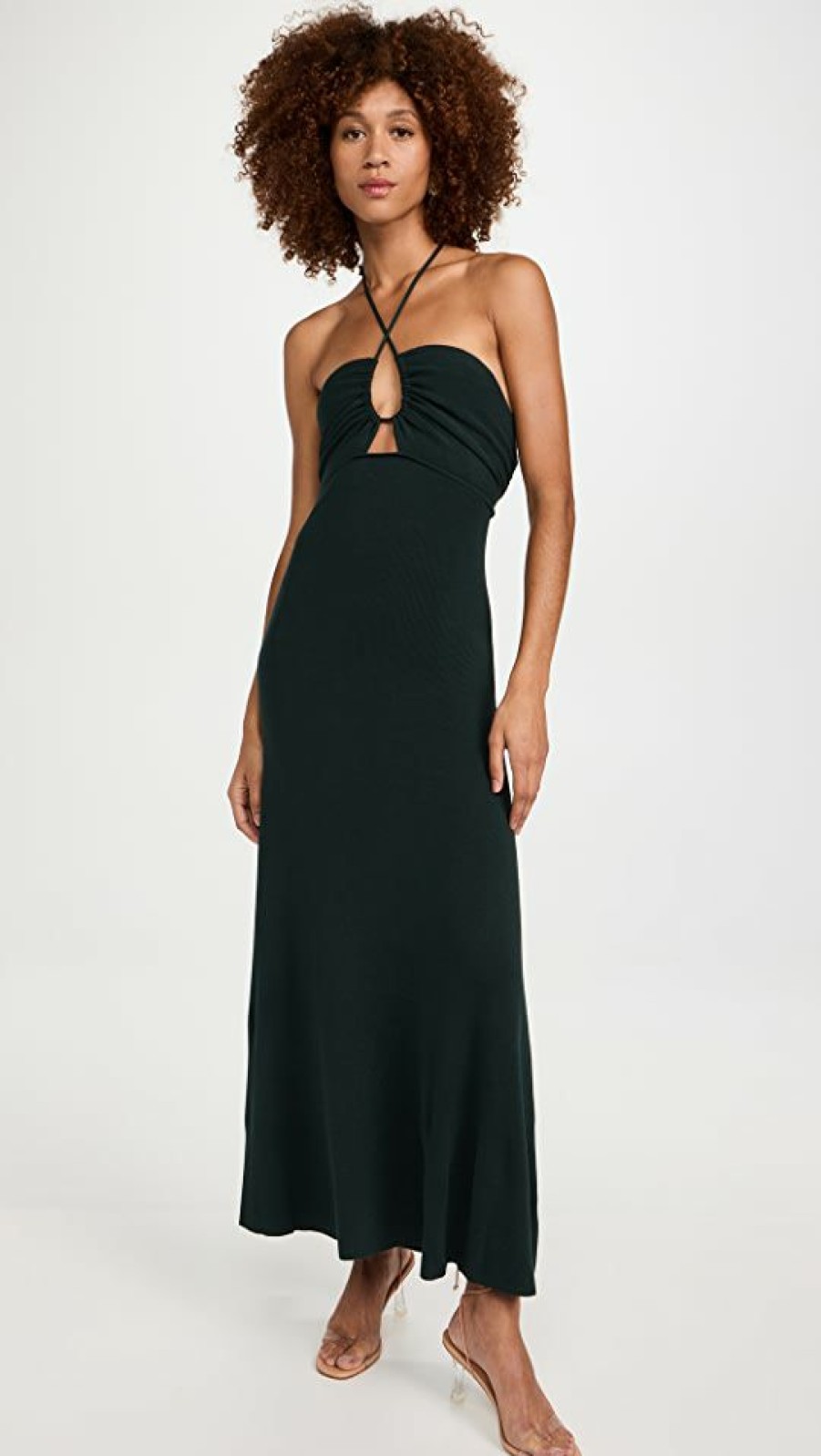 Casual Dresses * | Best Deal Moon River Halter Dress Green