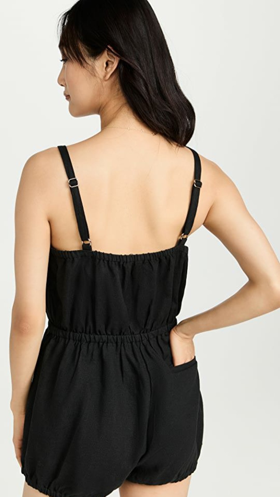 Rompers * | New Suzie Kondi Linen Dassia Romper Coal