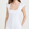 Casual Dresses * | Wholesale Lisa Marie Fernandez Scallop Cap Sleeve Dress White Swiss Dot Pique