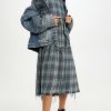 Casual Dresses * | Best Reviews Of R13 Shredded Relaxed Midi Dress Blue Plaid