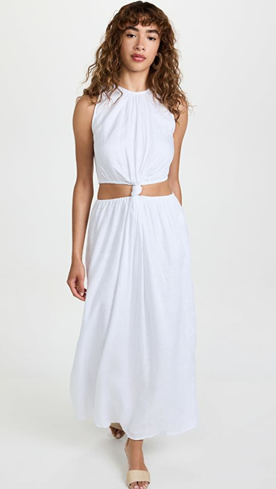 Casual Dresses * | Deals Faithfull The Brand Zeta Midi Dress White