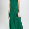 Casual Dresses * | Best Deal Proenza Schouler Twist Back Viscose Crepe Knit Dress Teal