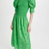 Casual Dresses * | Best Pirce Ganni Broderie Anglaise Dress Kelly Green