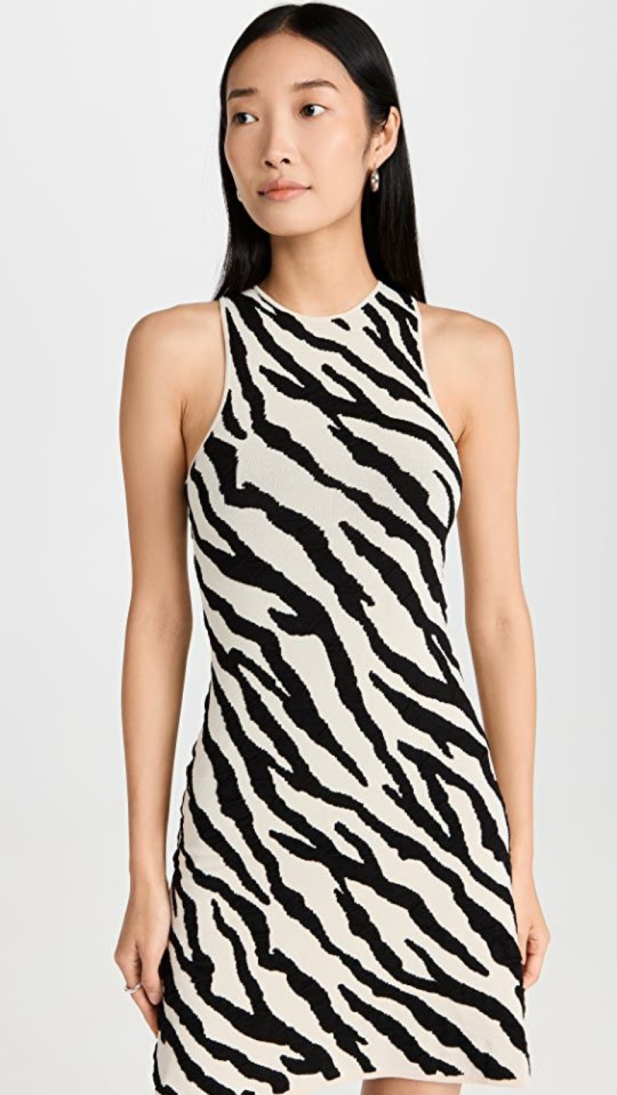 Casual Dresses * | Best Deal Proenza Schouler White Label Razor Front Dress Ecru/Black