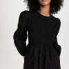 Casual Dresses * | Best Pirce Ganni Cotton Poplin Mini Smock Dress Black