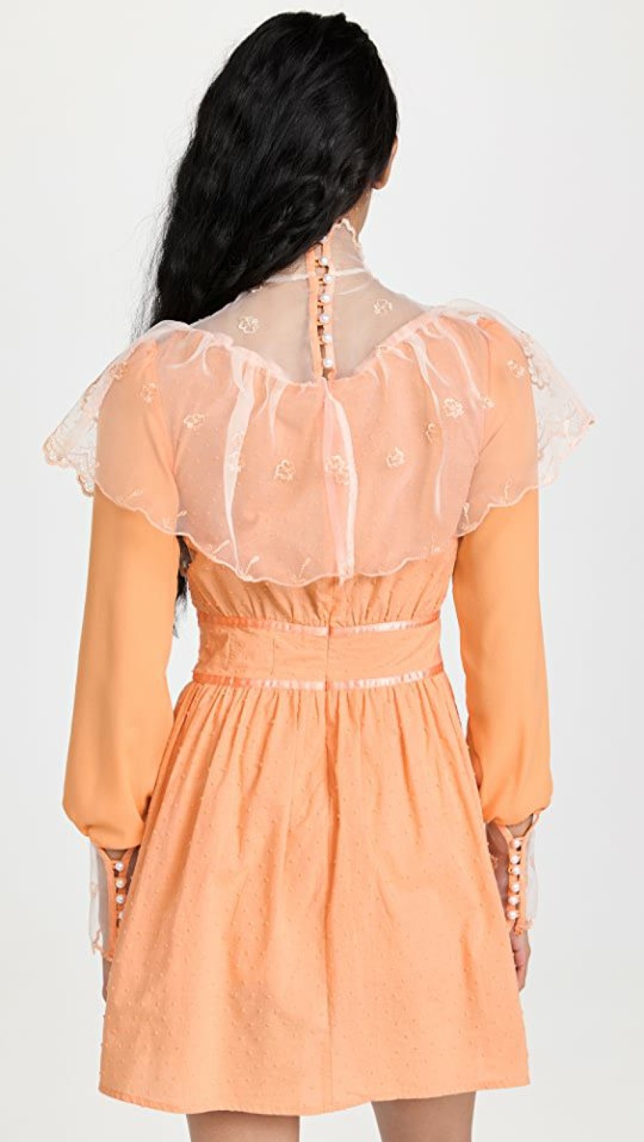 Casual Dresses * | Brand New House Of Aama Southern Girl Victorian Dress Peach