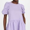 Casual Dresses * | Best Pirce English Factory Back Tie Jacquard Puff Dress Lavender