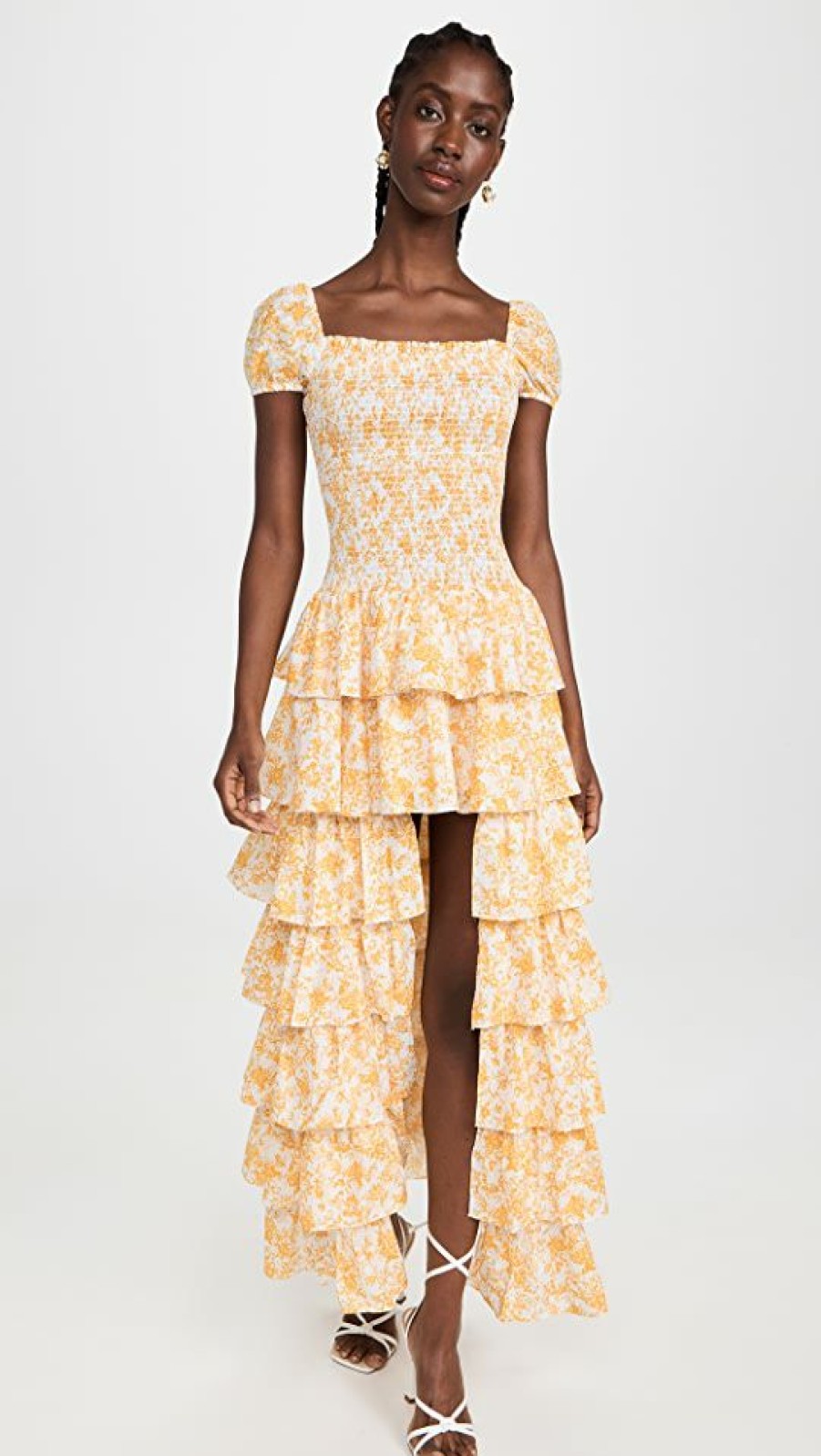 Casual Dresses * | Deals Caroline Constas Malta Gown Yellow Toile