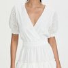 Casual Dresses * | Best Deal Wayf Reese Smocked Waist Tiered Mini Dress Ivory