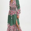 Casual Dresses * | Flash Sale Hemant And Nandita Sabi Long Dress Pine Green