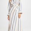 Casual Dresses * | Best Reviews Of Jonathan Simkhai Marge Stripe Heavy Cotton Midi Dress Nougat Stripe