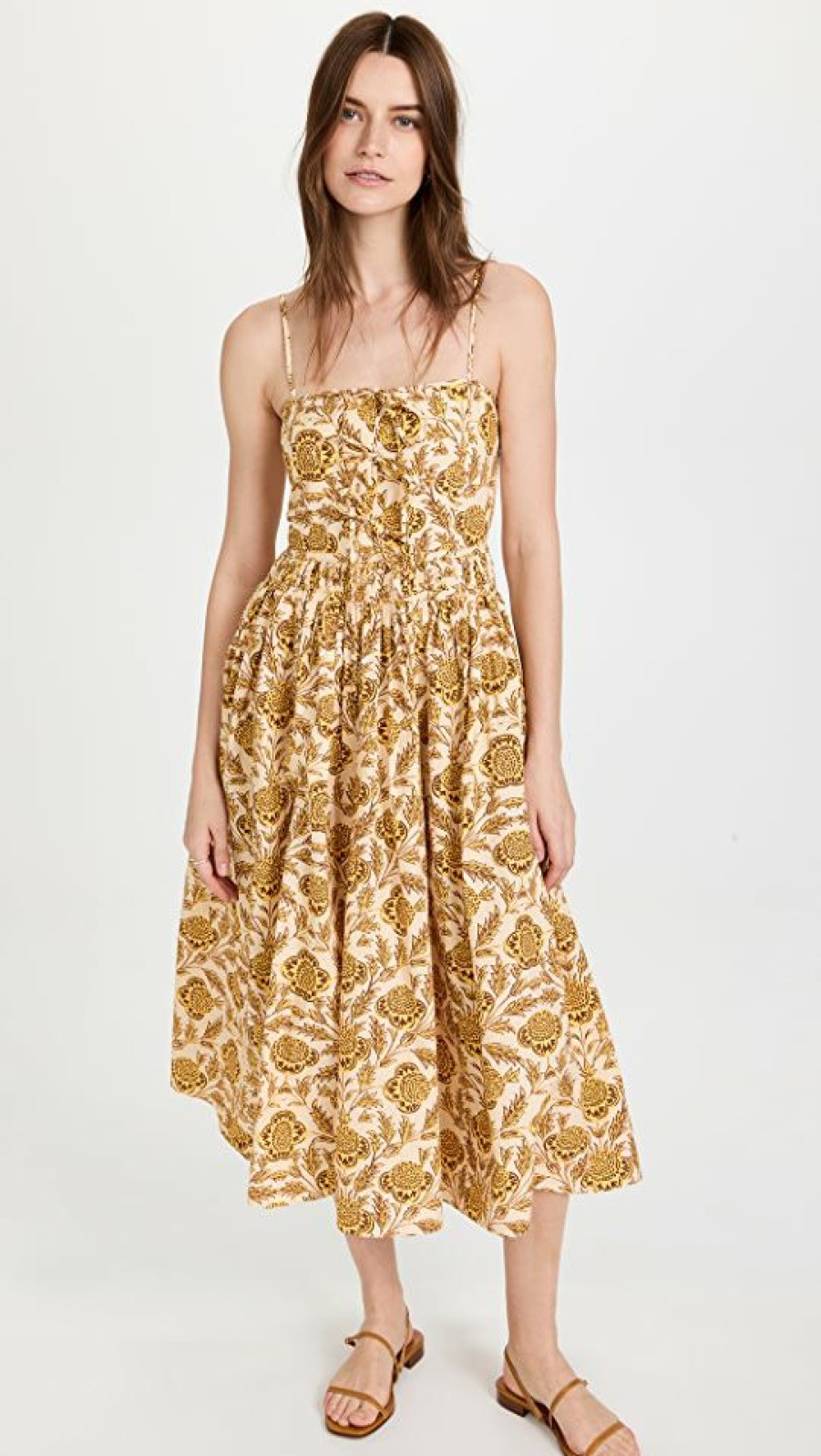 Casual Dresses * | Brand New Rhode Katrina Dress Garden Of Dream Golden Floral